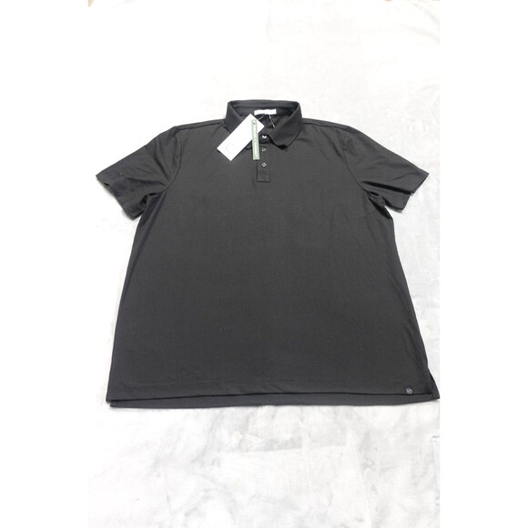 NWT Threads 4 Thought Mens Size Medium Black Short Sleeve Luxe Jersey Polo Shirt - Picture 1 of 6